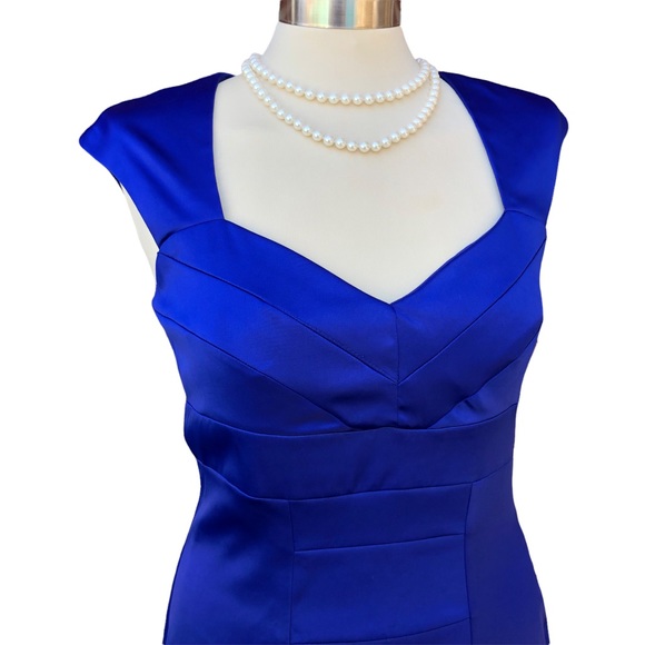 Signature by Sangria Royal Blue Midi Dress Sz. 6 - Picture 1 of 10